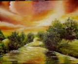 la rivière - huile